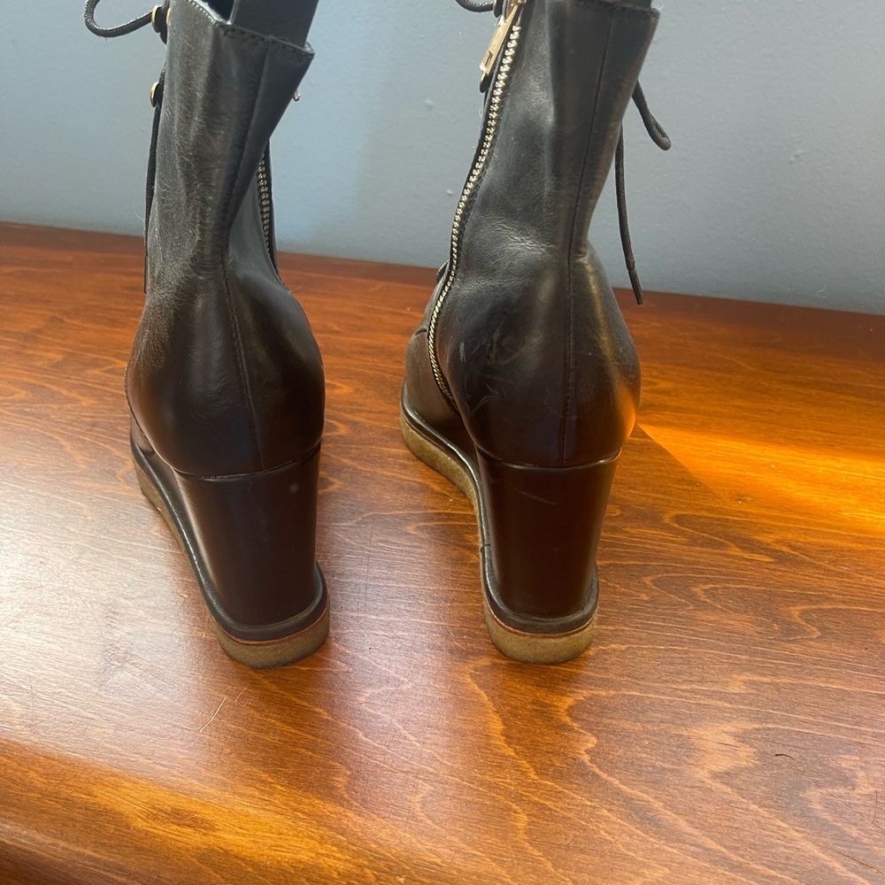 Silent D Black Wedge Ankle Boots - Picture 8 of 10